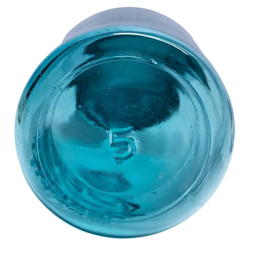 Vintage BALL PERFECT MASON Jar Aqua Blue Glass 1 Quart With Antique Zinc Lid
